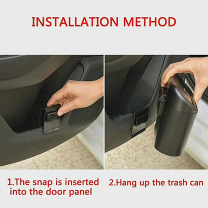 1pc Black Car Trash Can Universal Fit Clamshell Auto Interior Organizer For Cars Trucks SUVs With Push Lid