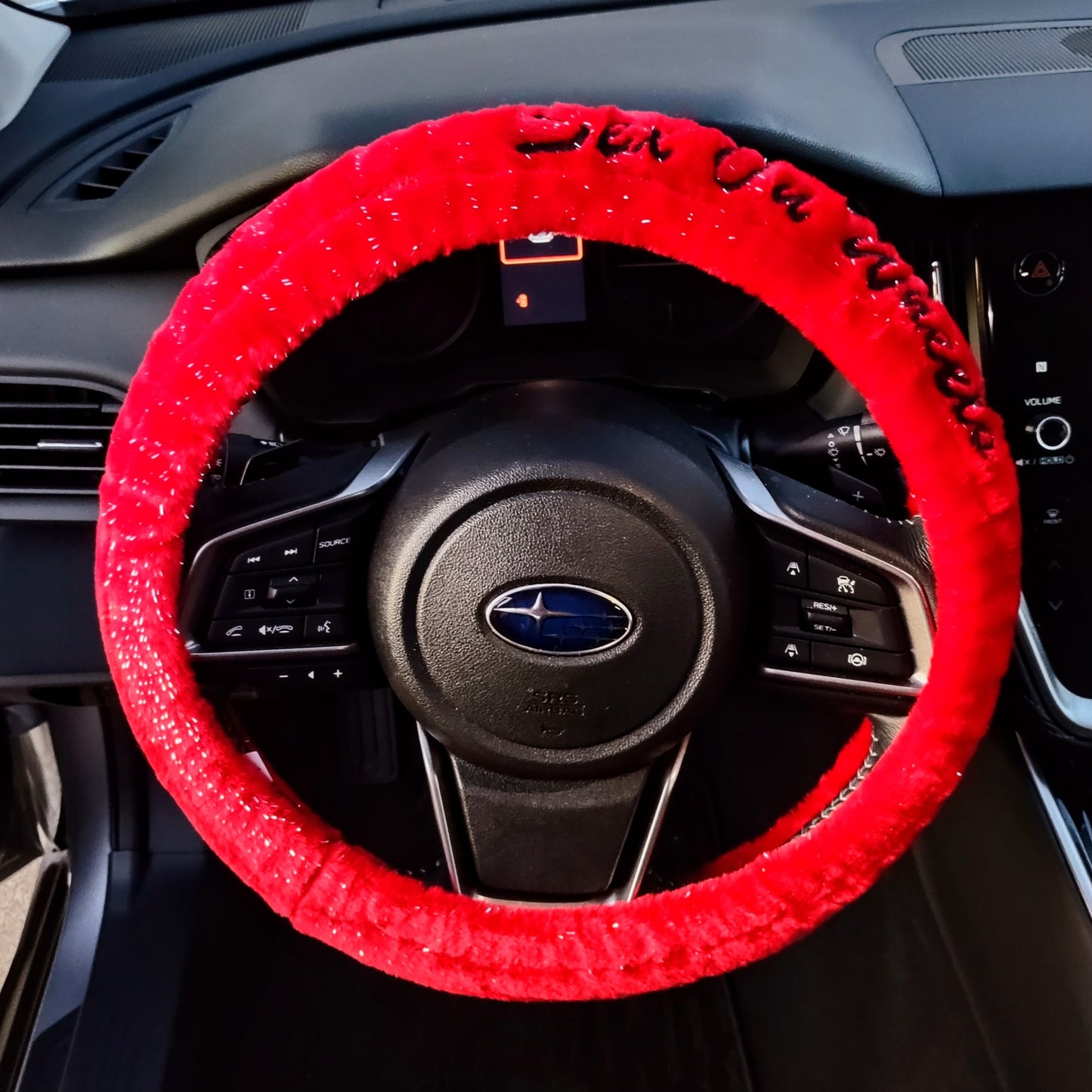 Fun Plush Red Faux Fur Steering Wheel Cover "Sex On Wheels"