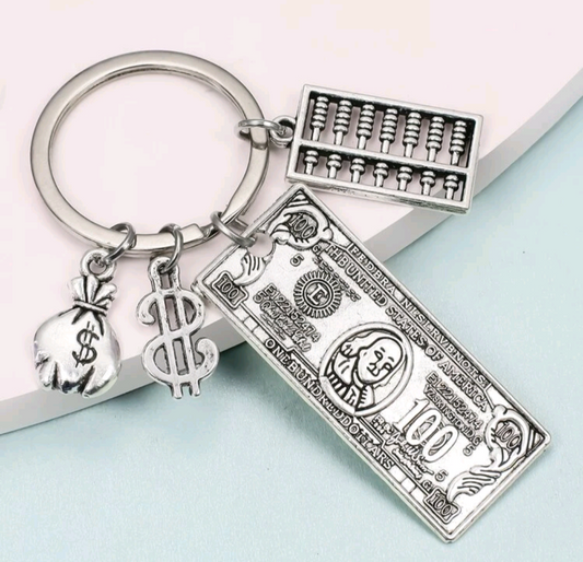 Benjamin Franklin Money Lovers Keychain Hundred Dollar Pendant Keyring For Men Women