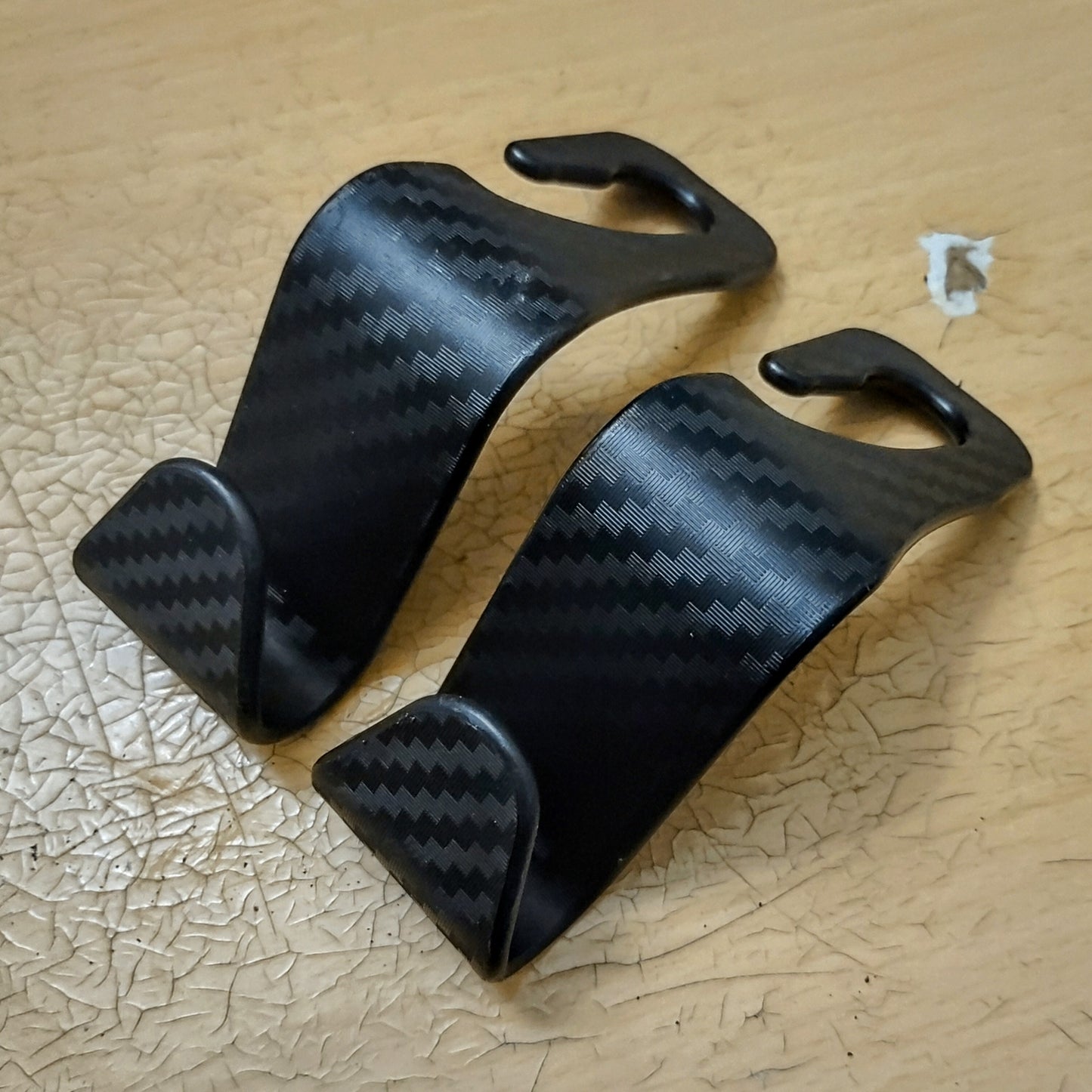 2pc Carbon Fiber Car Headrest Hooks For Cars Trucks SUV's Universal Fit