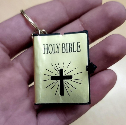 Mini Holy Bible Keychain Pendant For Men Women With Bible Verses